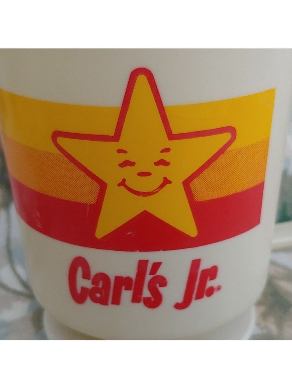 Carl's Jr Vintage Collectible Plastic Drinking Cup with Yellow Superstar Design - Picture 3 of 15
